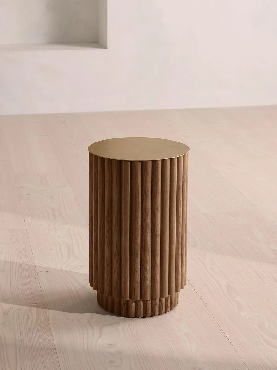 Barrel Side Table, Dark Oak