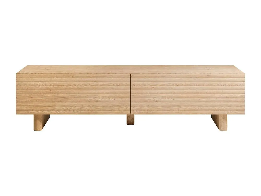 Vente-unique TV Unit With 2 Doors In MDF - 180 Cm - Natural - LUDIMA in Light Oak 2