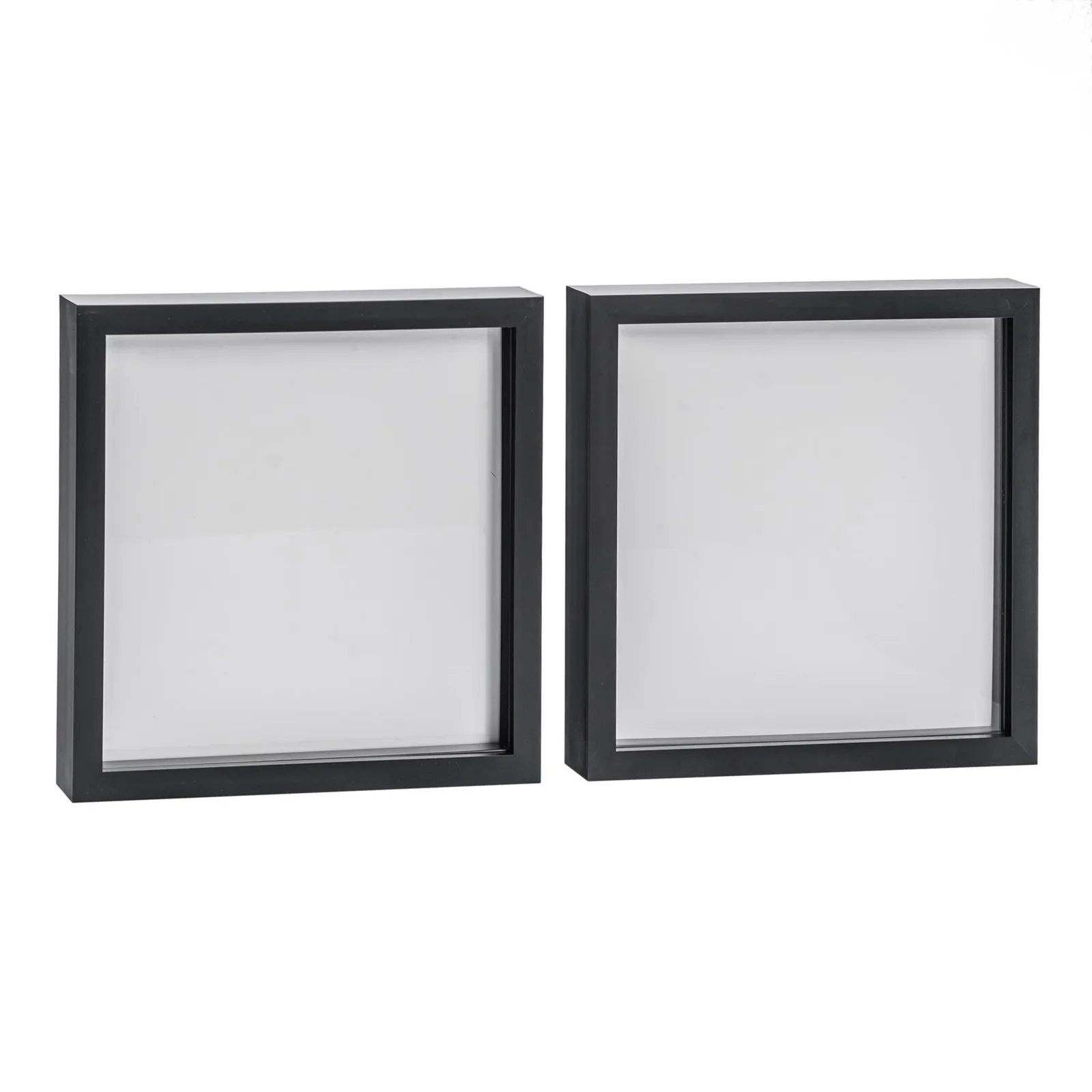 Nicola Spring 3D Box Photo Frames - 10 x 10" - Pack of 2 in Black 1