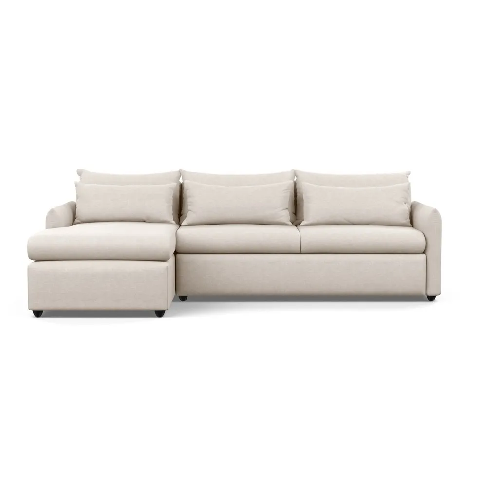 Heal's Pillow Large Left Hand Corner Chaise Texture Limestone Black Feet