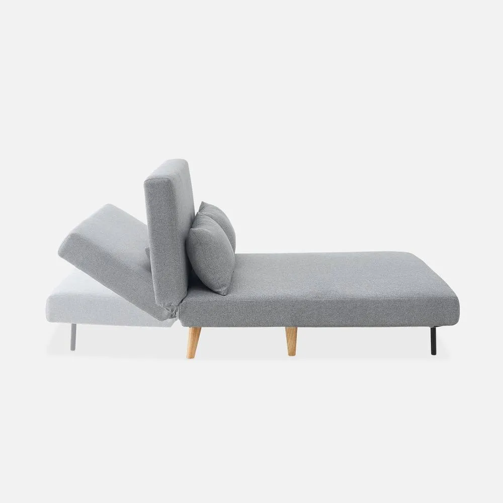 sweeek 2-seater Scandi-style Folding Sofa Bed in Light Grey 2