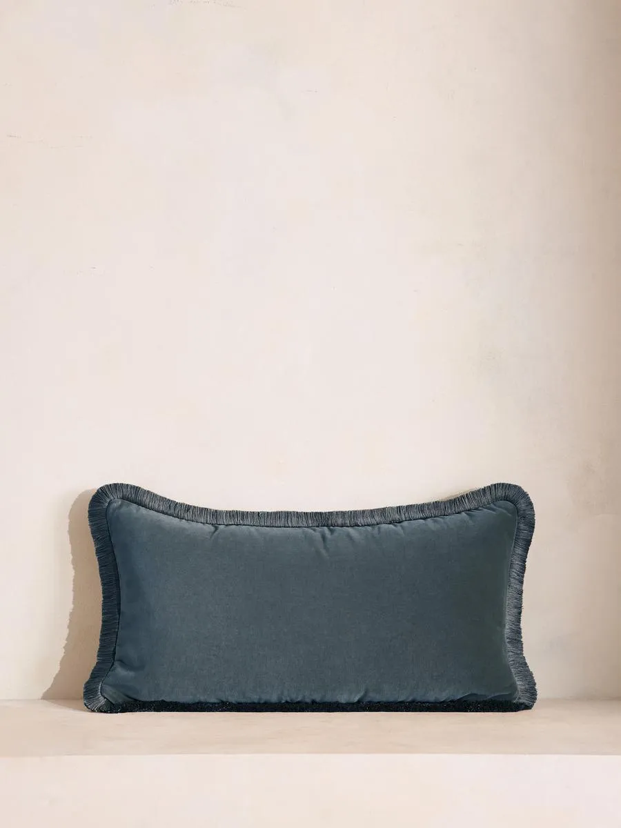 Margeaux Oblong Cushion, Grey Blue