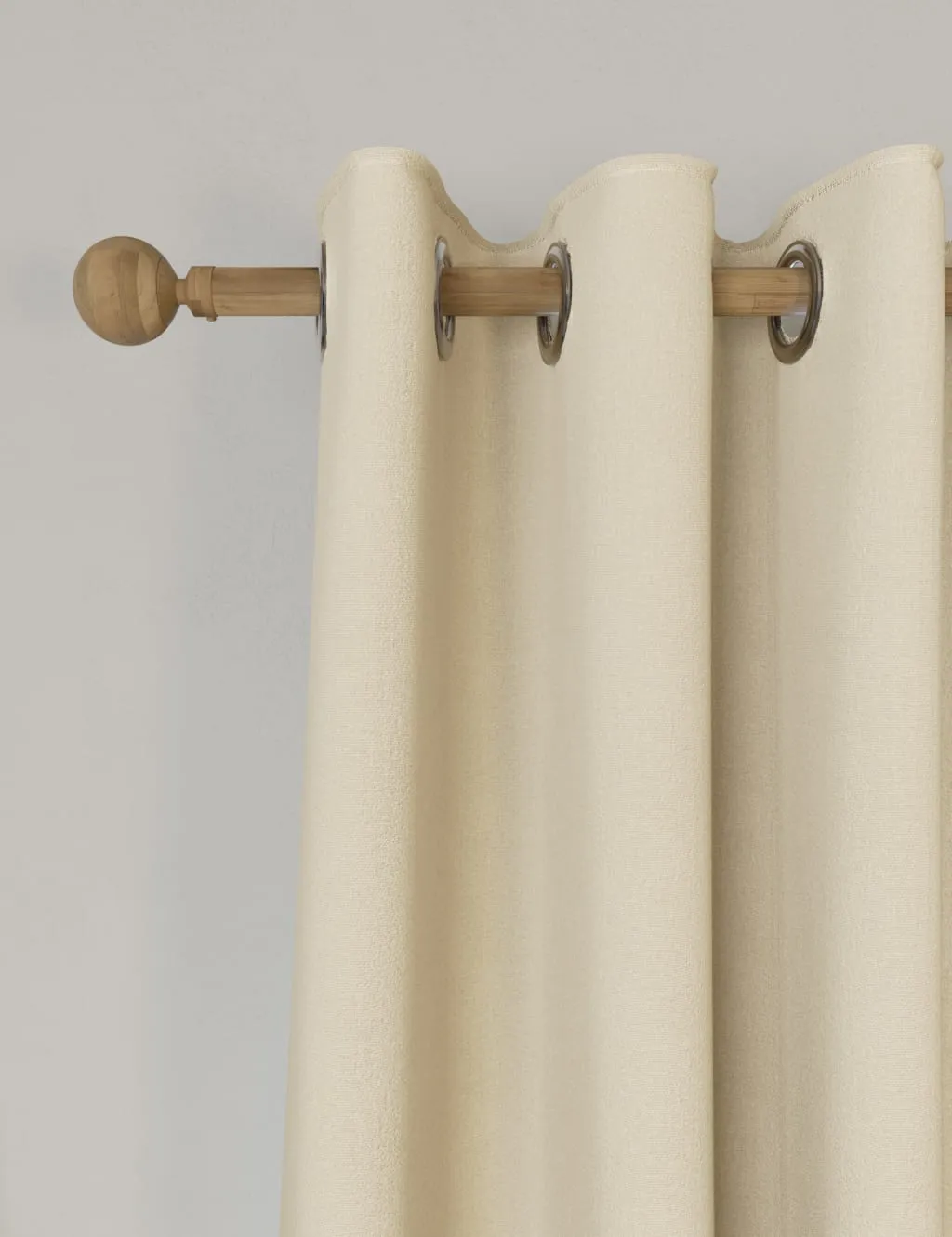 M&S Brushed Eyelet Blackout Thermal Curtains Cream