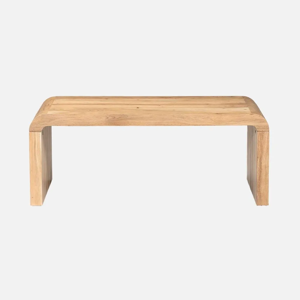 sweeek Rectangular Coffee Table Solid Acacia Wood in Light Brown 2