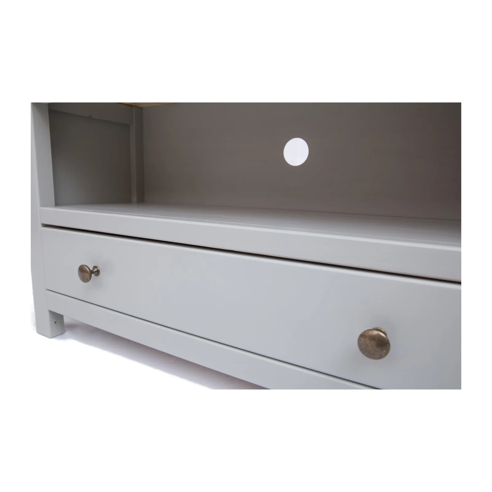 Cabinet Bits Argenta Light Grey 1 Drawer TV Cabinet Brass Knob 5
