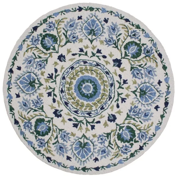 Hani Floral Wool Round Rug 5