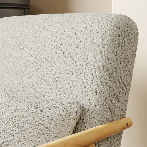 Alpine Boucle Spindle Wooden Arm Accent Chair 6