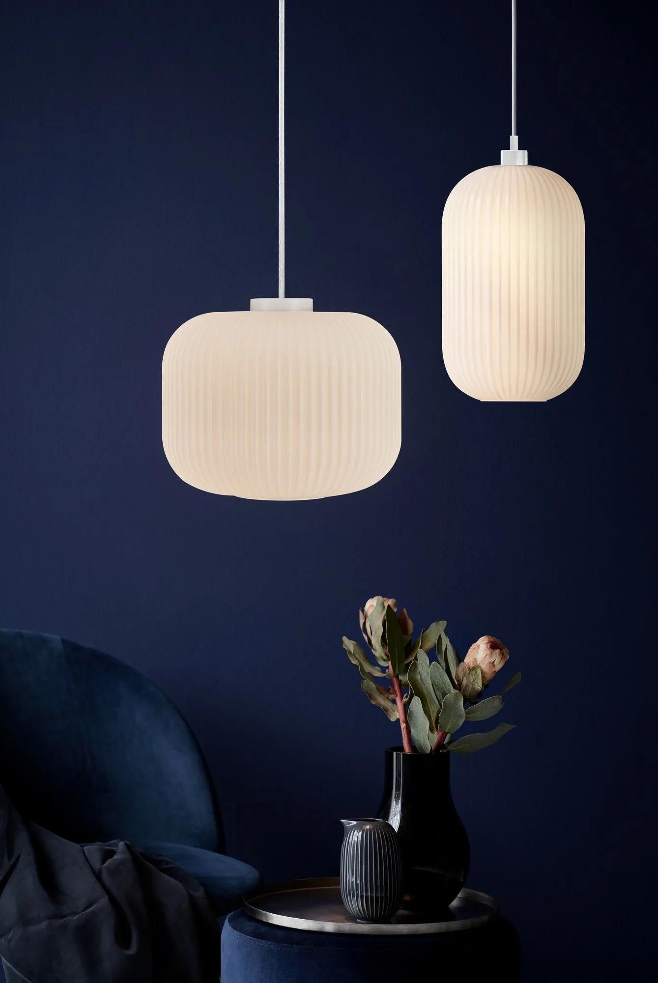 Nordlux Milford Pendant Light Opal White Glass Dining Room E27 Mains 20cm 5
