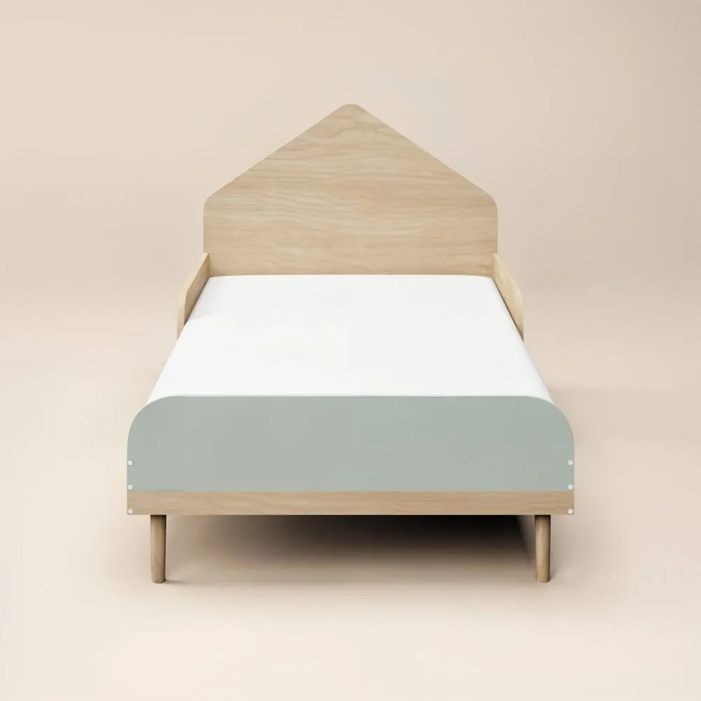 Flair Noah Single Bed Oak in Green 4