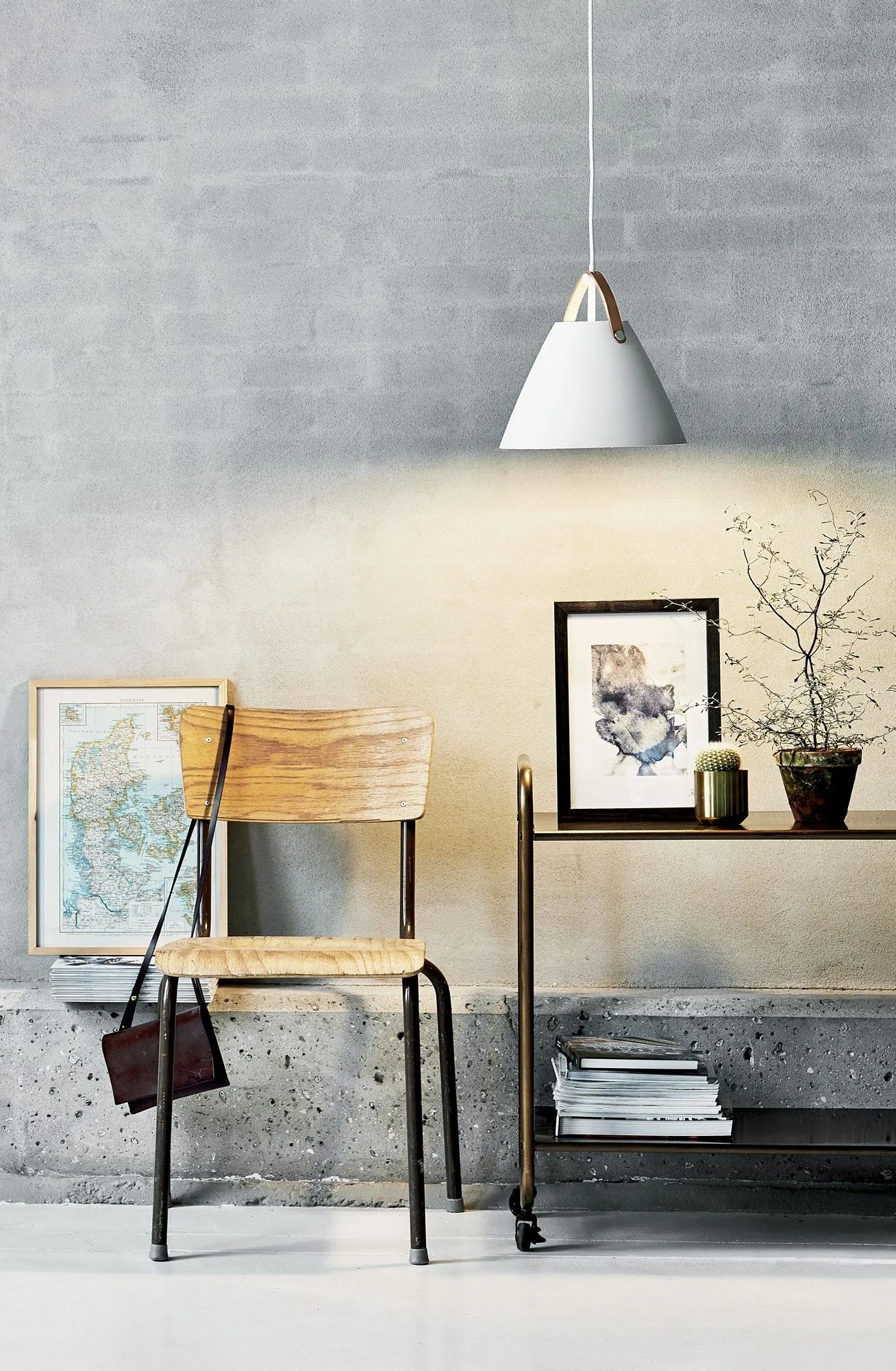 Nordlux Modern Indoor Pendant Light White Metal E27 Brown & Black Strap - Mains Powered, IP20 3
