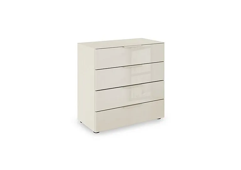 Haven 80cm 4 Drawer Chest with Glass Top and Front