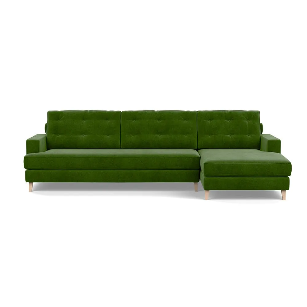 Heal's Mistral Right Hand Facing Corner Sofa Smart Luxe Velvet Grass Natural 1