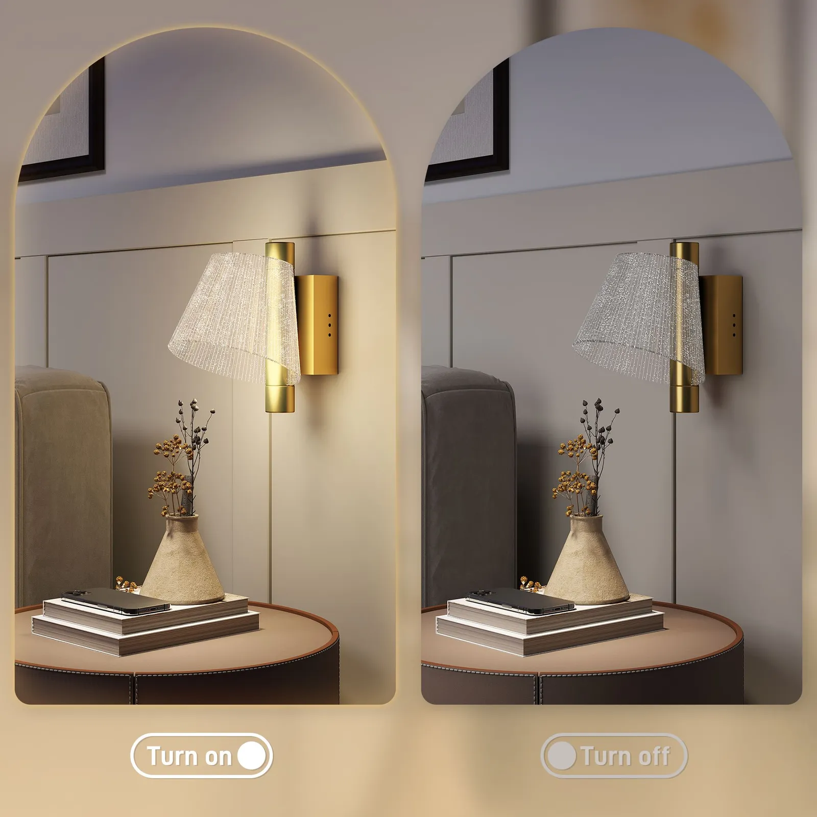 HOMCOM Led Wall Lamp 2 Pack, Modern Indoor Starry Wall Light in Gold 5