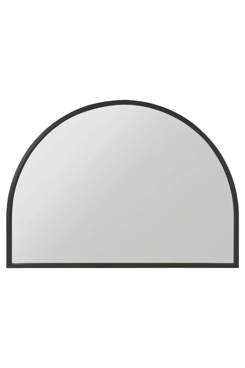 MirrorOutlet Black Metal Framed Arched Wall Mirror 49" X 35" (125CM X 90CM)