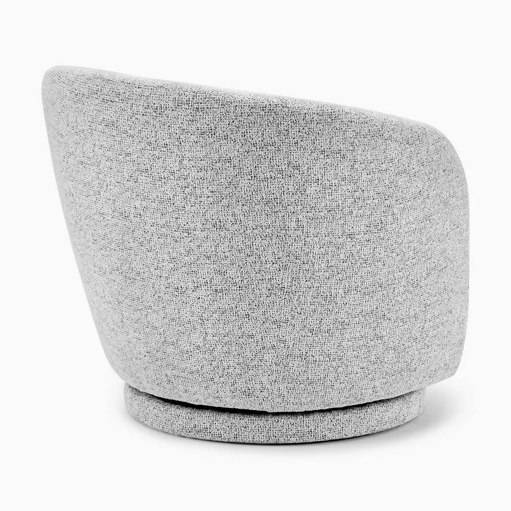 FurnitureboxUK Romilly Fabric Swivel Accent Tub Chair in Grey 5