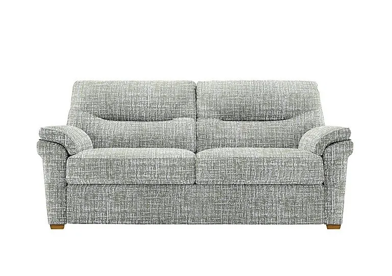 Seattle 3 Seater Fabric Sofa with Wooden Feet - Shore Oatmeal