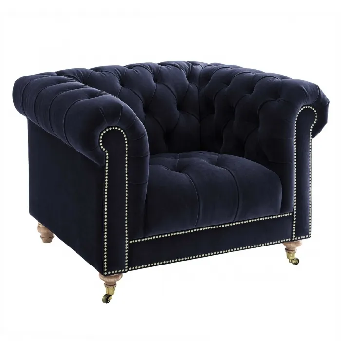 Ullswater Velvet Club Armchair, Navy | Barker & Stonehouse