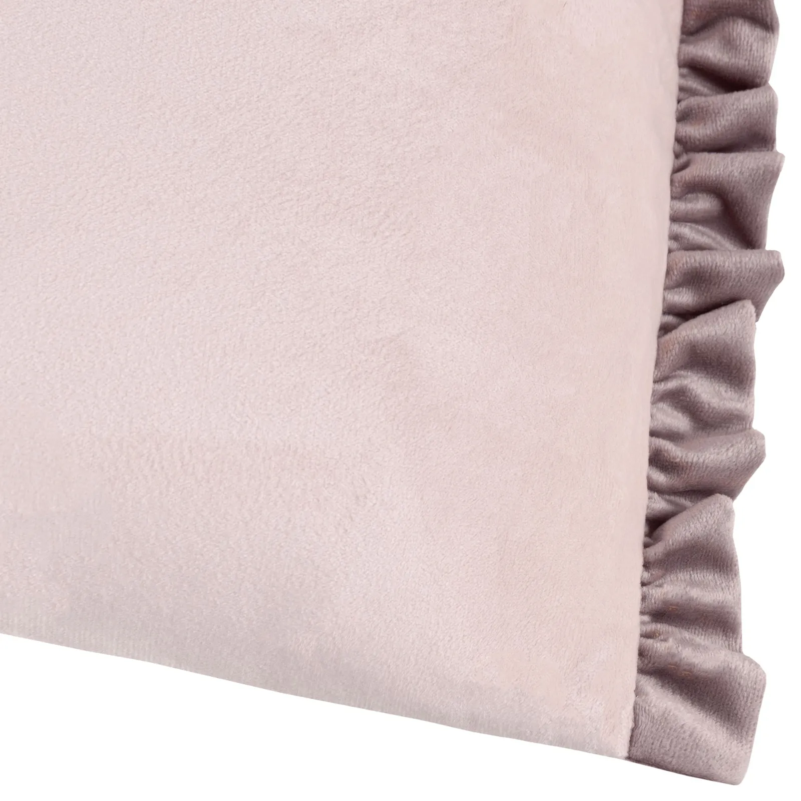 Wylder Tilly Velvet Frill Reversible Cushion in Pale Pink 4