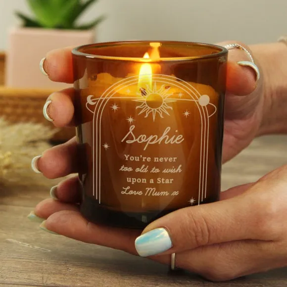 Personalised Celestial Glass Candle 3