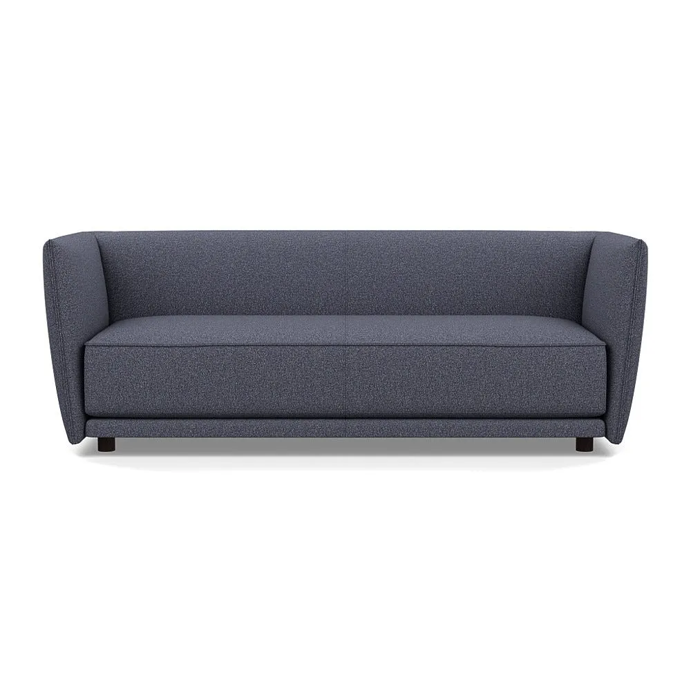 Heal's Valley 3 Seater Sofa Loop Boucle Navy Walnut Stain Feet 1