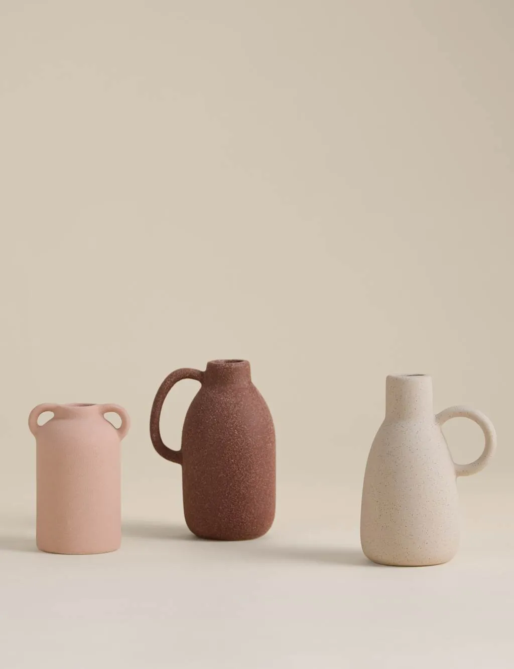 M&S Set of 3 Ceramic Neutral Vases Multi