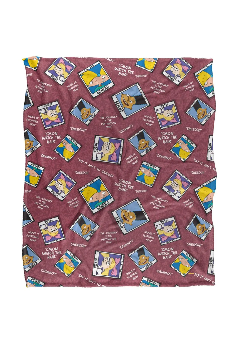 Nickelodeon Hey Arnold Yearbook Pattern Silky Touch Super Soft Throw Blanket 152 X 127 cm in White