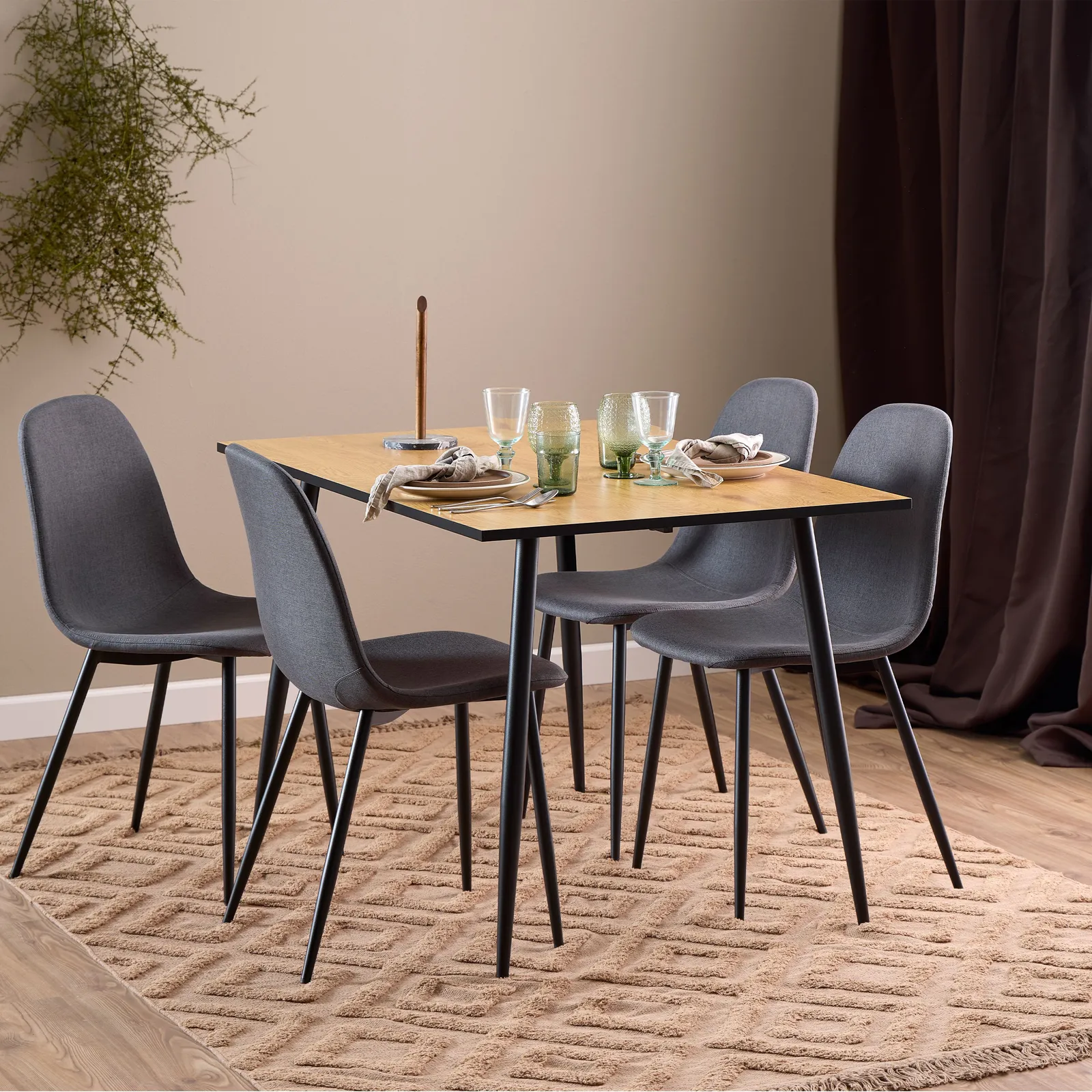 Furniture To Go Celia Dining Chair in Light Grey Set of 4 in Dark Grey 4
