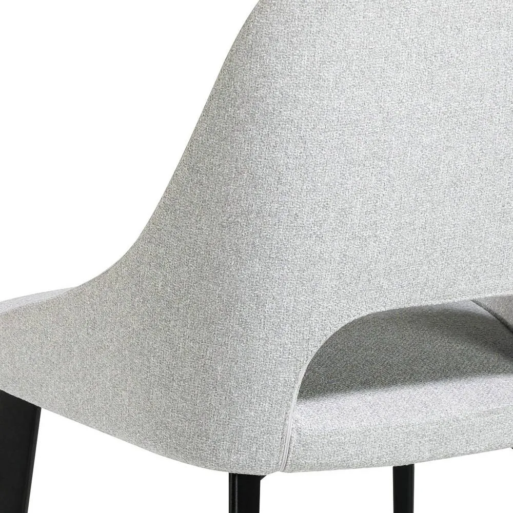 Angel Cerda Grey Fabric Dining Chair with Black Stainless Steel 5