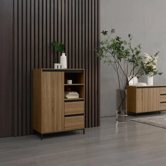 Bari Highboard, Oak Effect 2