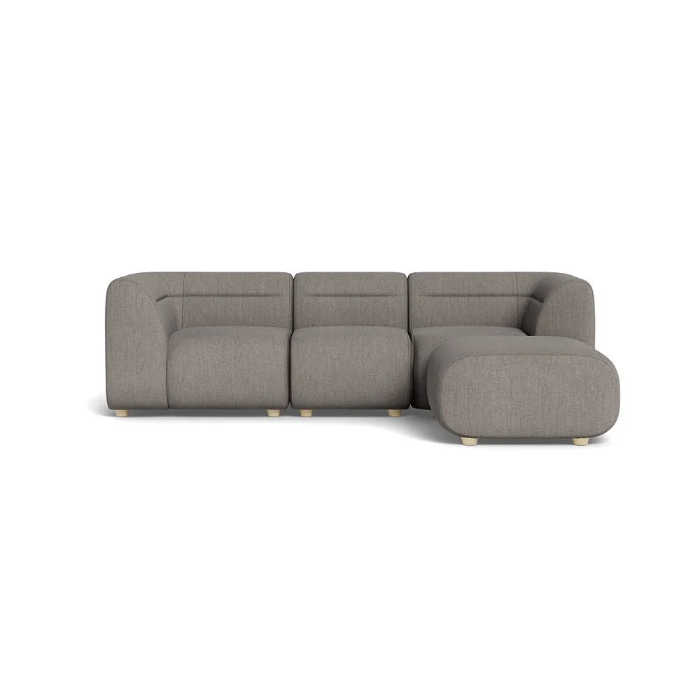 Heal's Lilli Right Hand Facing Corner Sofa Broadweave Pebble Natural Beech Feet 1