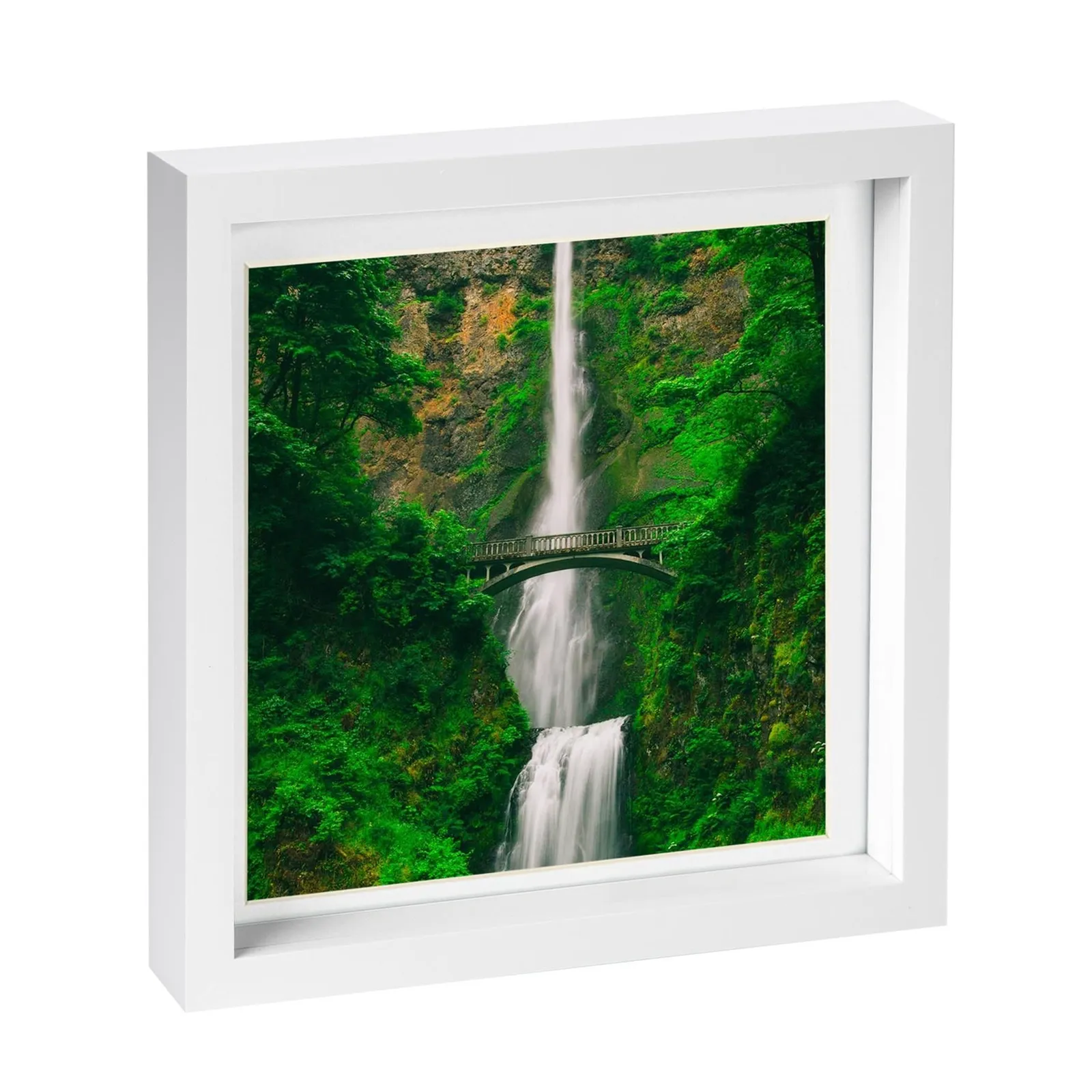 Nicola Spring 10" x 10" White 3D Box Photo Frame - 8" x 8" Mount 1