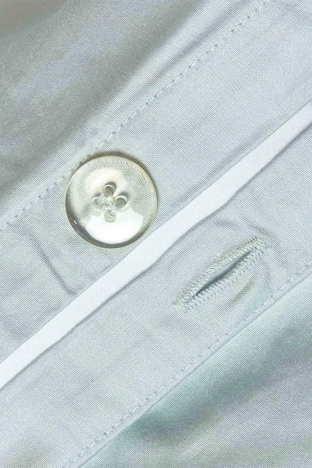 Homescapes Sateen Cotton Duvet Cover Set 400 TC in Duck Egg Blue 3