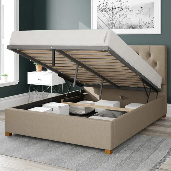 Olivier Eire Linen Ottoman Bed Frame 2