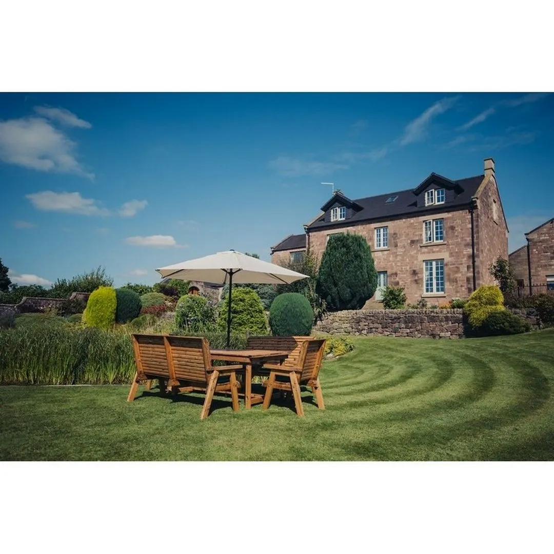 Churnet Valley Garden Furniture Ltd Valley 8 Seat Set 2XC 2X3B - Timber - Minimal Assembly Required in Brown 3