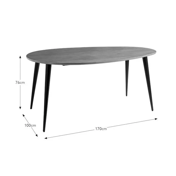 Grayson Organic Shaped 6 Seater Dining Table 5
