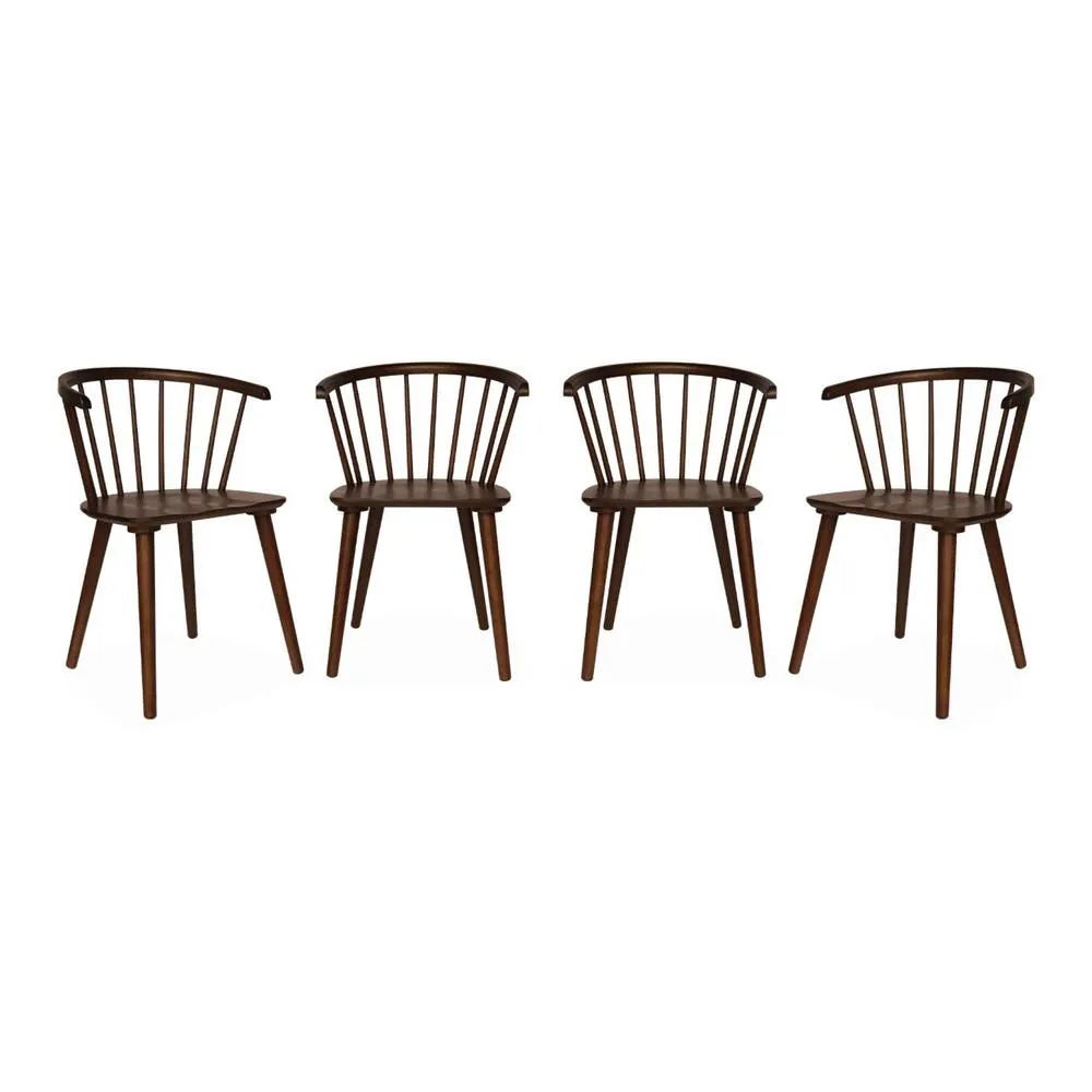 sweeek Set of 4 wooden & plywood chairs in Dark Brown 2