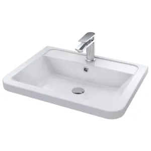 Wickes Malmo Gloss White J Pull Freestanding Vanity Unit & Basin - 967 x 600mm 2