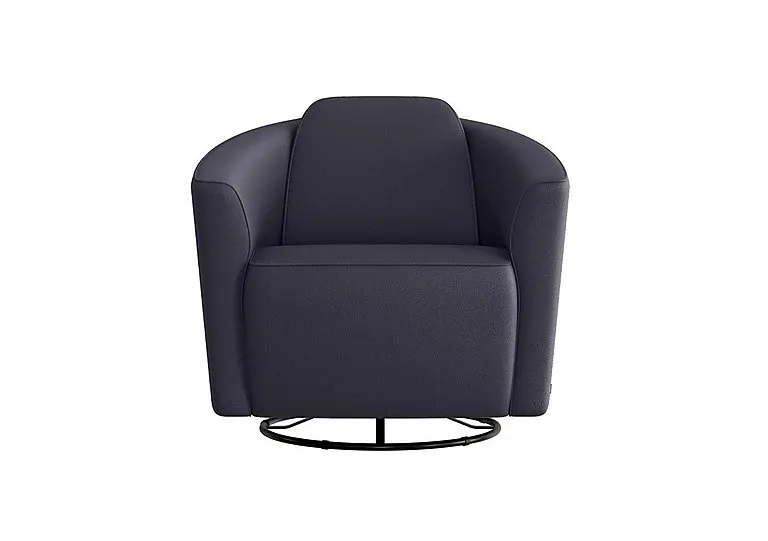 Ketty Leather Swivel Chair - Torello Blu - Sofas and Armchairs - In Time for Christmas