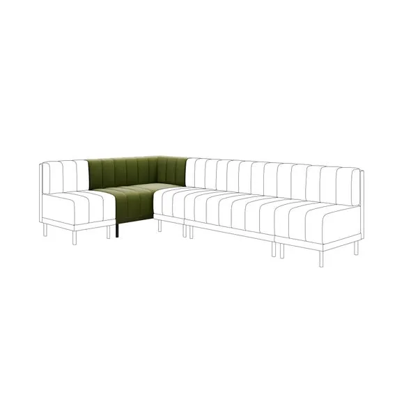 Amali Corner Dining Bench, Matte Plush Velvet 1