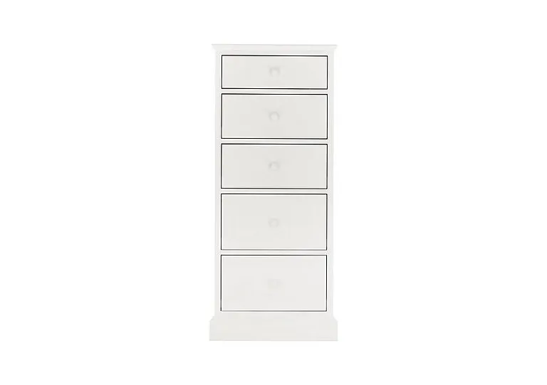 Faye Tall 5 Drawer Chest - White