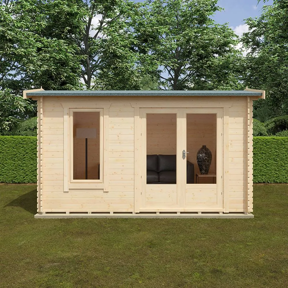 Buttercup Farm 12x10 The Longleat 28mm Cabin - L355 x W295 x H247 cm in Natural 3