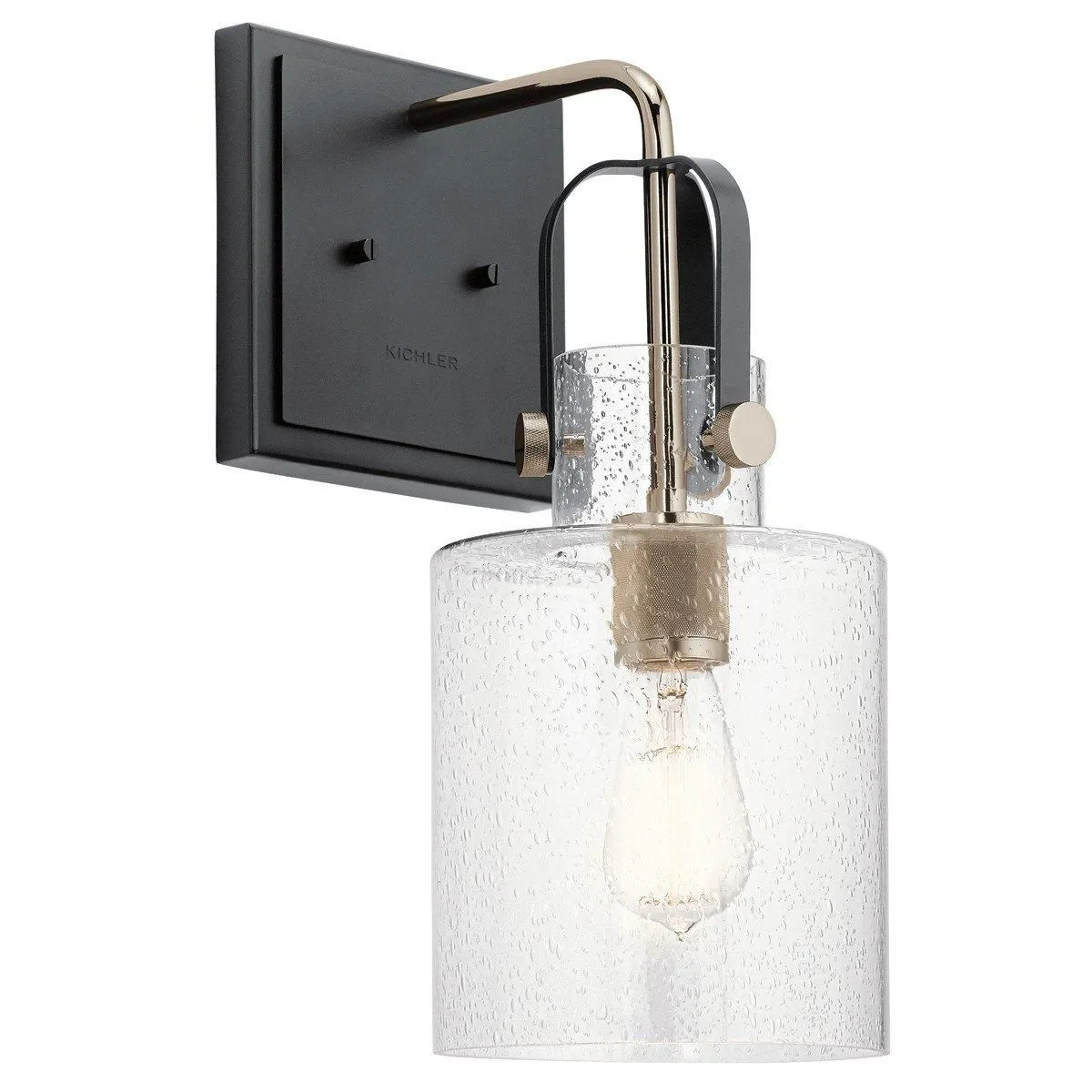Netlighting Kichler Kitner Dome Wall Lamp Polished Nickel in Grey
