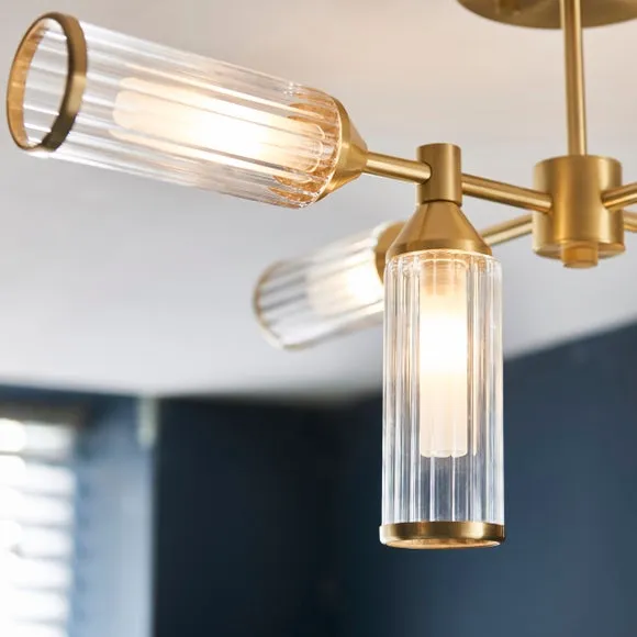 Vogue Bailey Art Deco 6 Light Semi Flush Ceiling Light 3