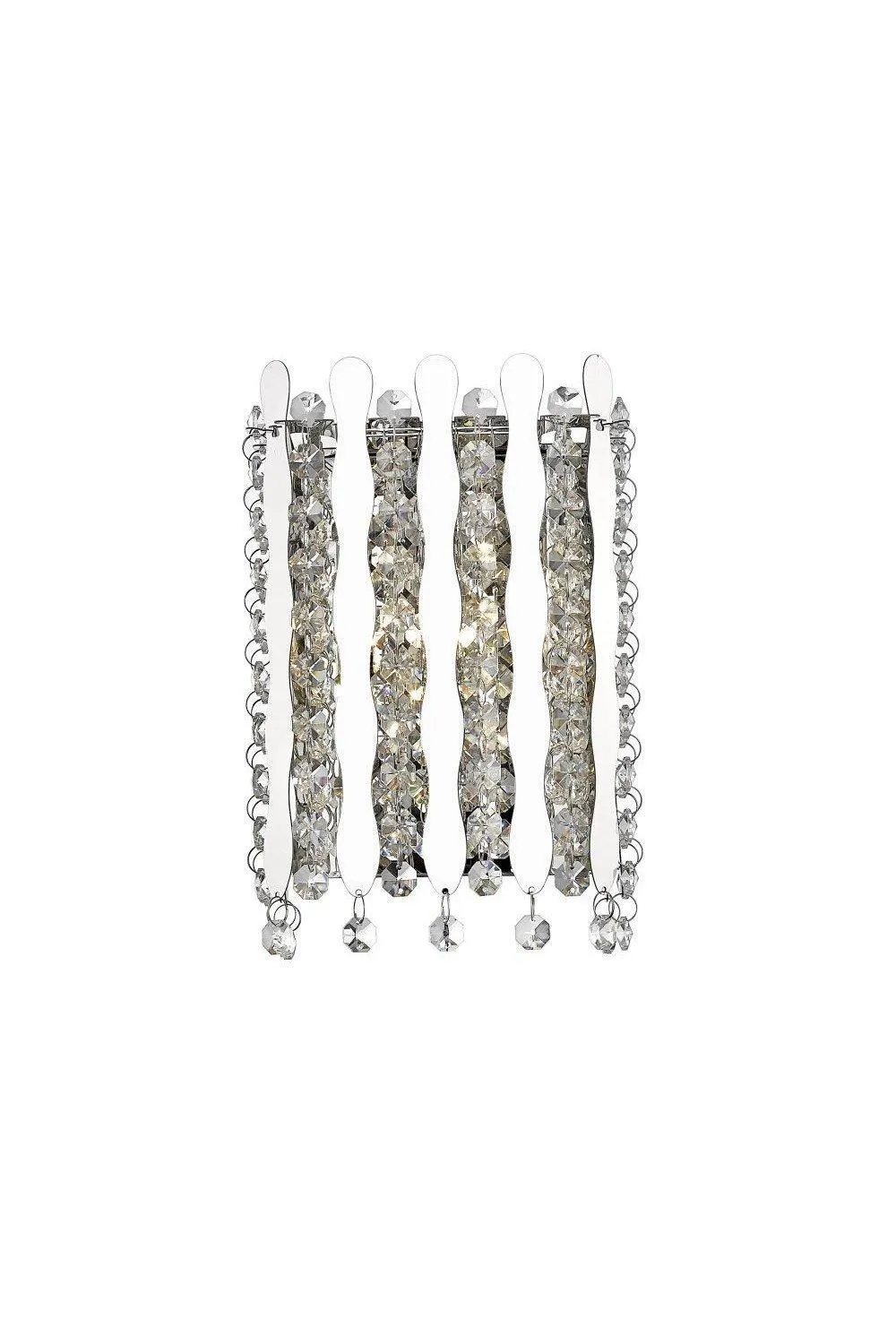 Netlighting Belize 1 Light Wall Lamp Chrome Crystal in Grey