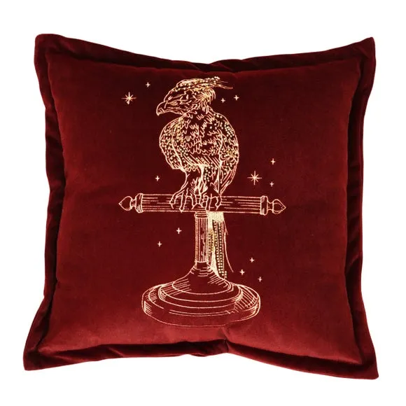 Harry Potter Alumni Fawkes Velvet Square Cushion 2