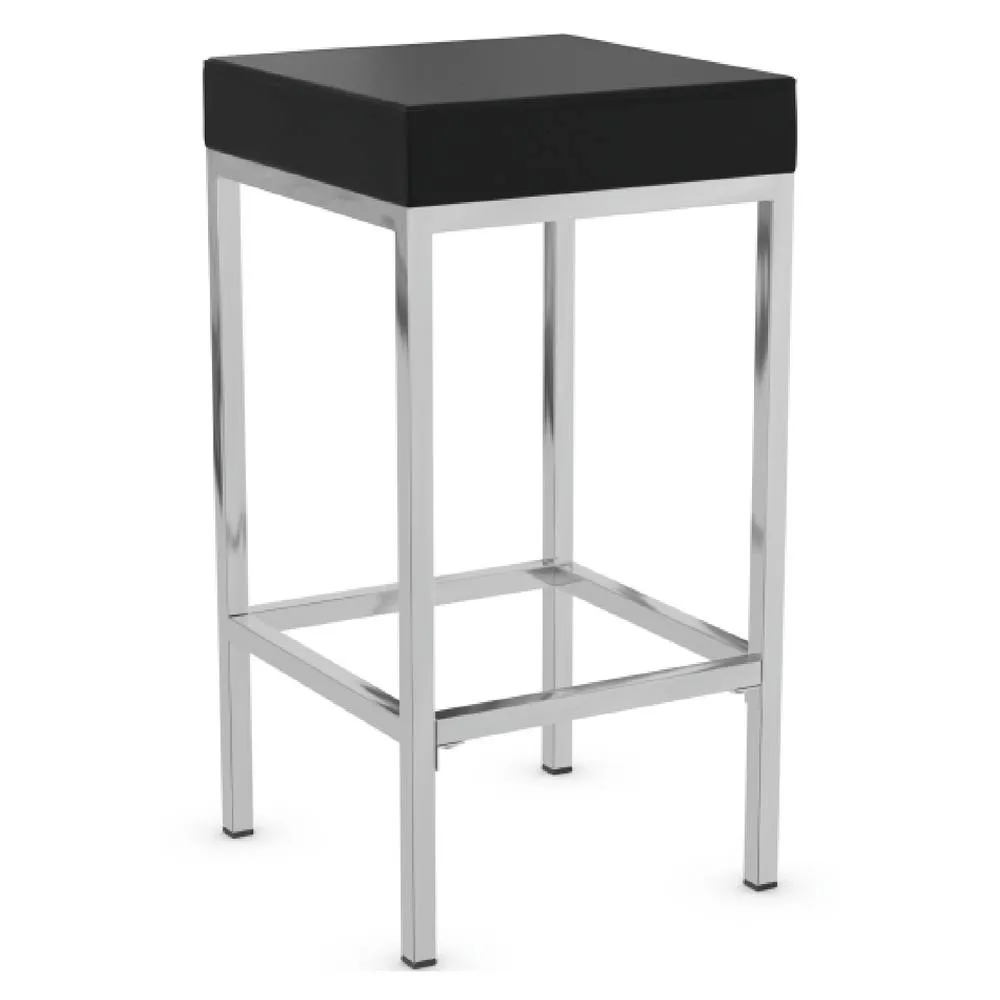 netfurniture Ernest Kitchen Bar Stool Black Padded Seat Chrome Frame 5