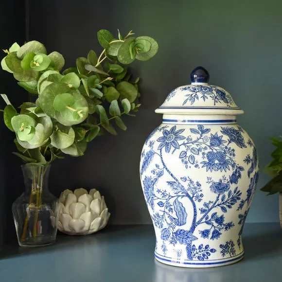 Blue & White Ceramic Ginger Jar