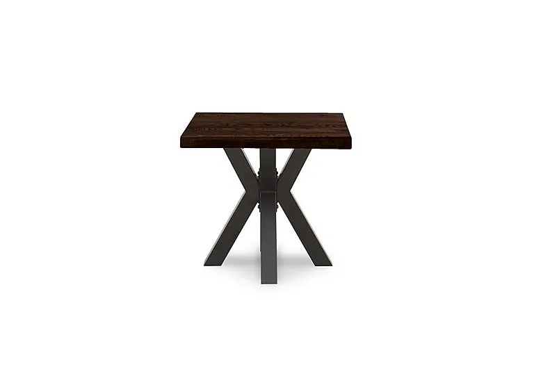 Terra Straight Edge Lamp Table with Metal Star Base - Smoked - Living Room Furniture