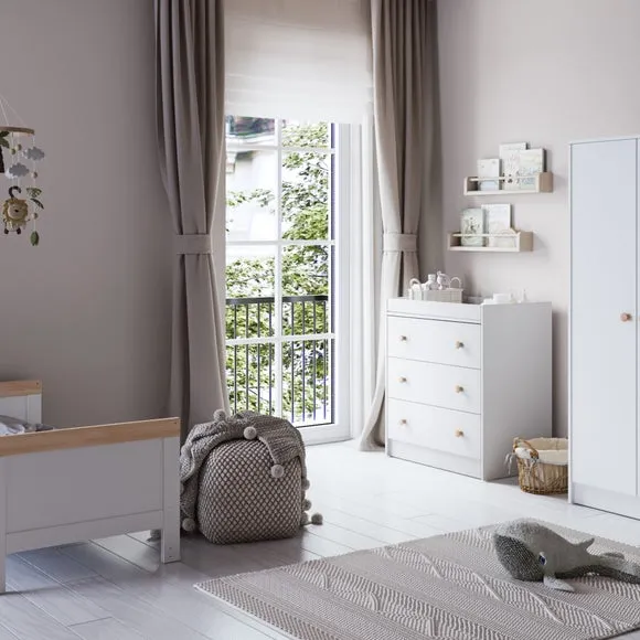 Little Acorns Florence 3 Drawer Chest and Wardrobe Nursery Set 4