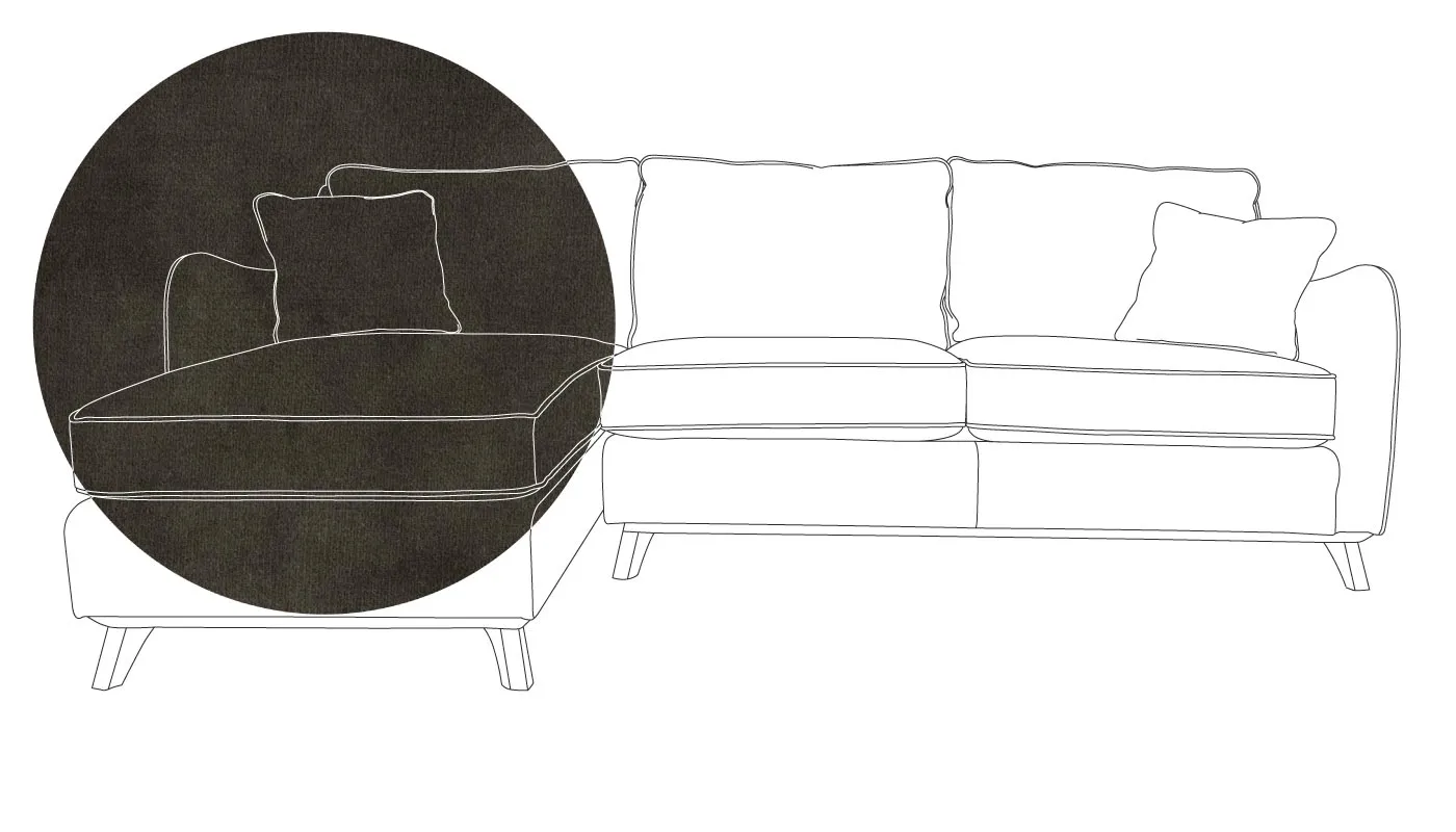 Heal's Ravello Left Hand Corner Sofa Velvet Charcoal